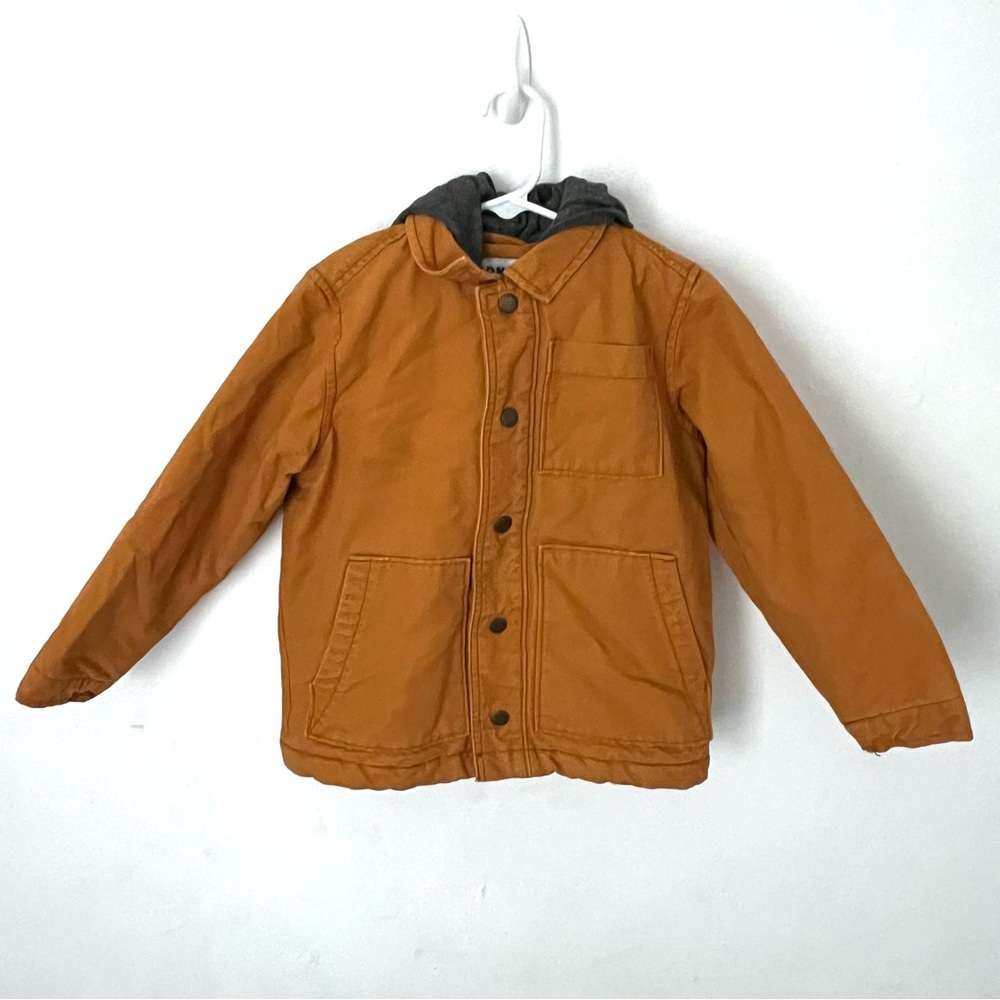 Old Navy Hooded Snap-button Jacket Boy’s Size XS Mustard Yellow